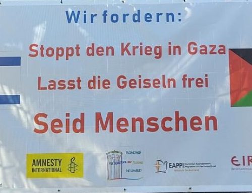 Mahnwache zu Gaza mit persönlichen Botschaften aus Israel und Palästina